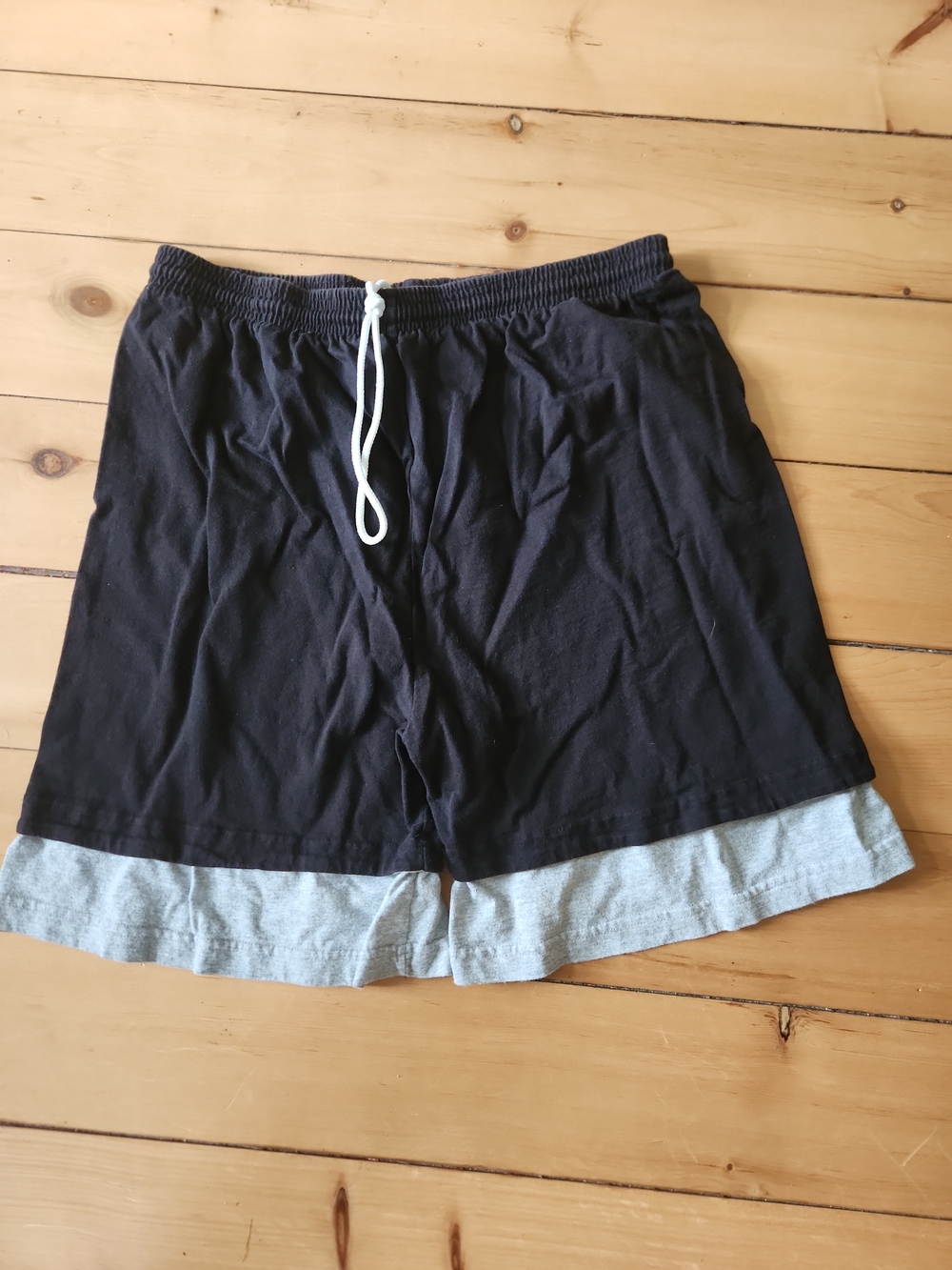 Vintage Pro Spirit Layered Shorts Mens XL Black Gray Single Stitch USA Made